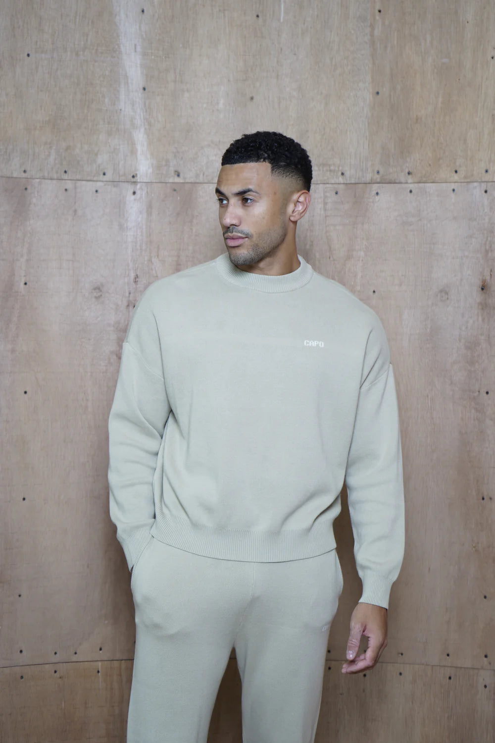 Capo Knitted Crew Sweater - Stone – LITCollective