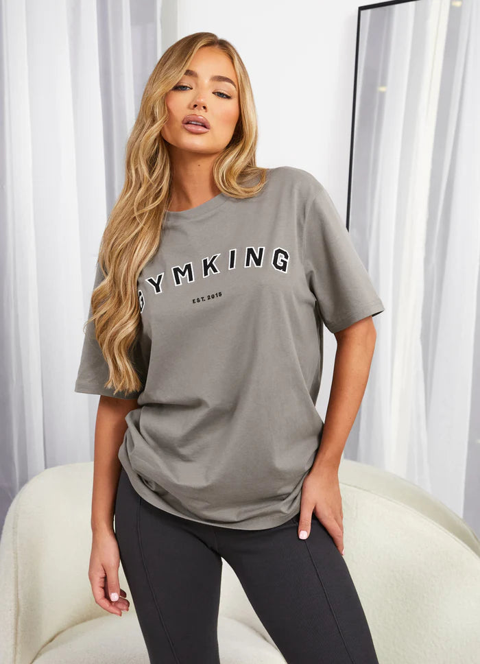 Gym King Shadow BF Tee - Taupe