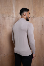 Capo Egyptian Cotton 1/4 Zip Top - Wheat