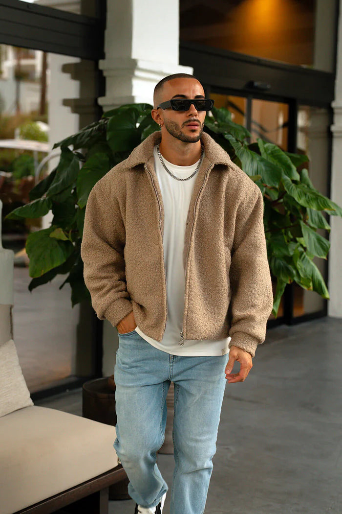 Sinners Attire - Borg Coach Jacket - Beige