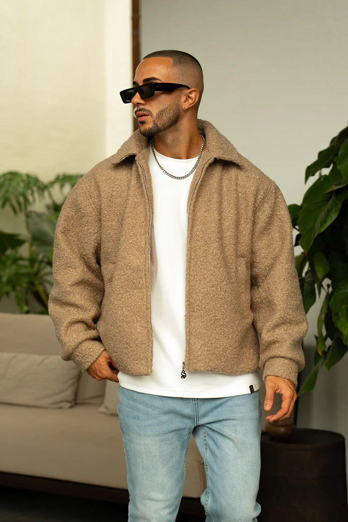 Sinners Attire - Borg Coach Jacket - Beige
