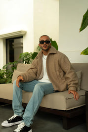 Sinners Attire - Borg Coach Jacket - Beige