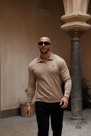 Sinners Attire - Portofino L/S Ribbed Polo - Beige