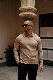 Sinners Attire - Portofino L/S Ribbed Polo - Beige