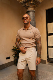 Portofino Ribbed Polo - Beige