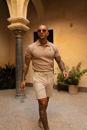 Portofino Ribbed Polo - Beige