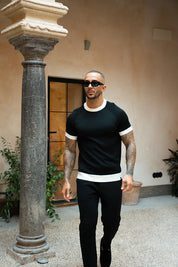 Sinners Attire - Capri Ringer Knit Tee - Black