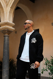 Sinners Attire - Emblem Knitted Hoodie - Black