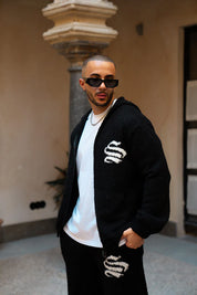 Sinners Attire - Emblem Knitted Hoodie - Black