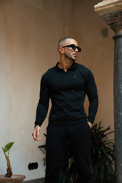 Sinners Attire - Portofino L/S Ribbed Polo - Black