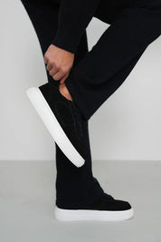 Sinners Attire - Court Suede Trainers - Black