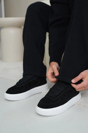 Sinners Attire - Court Suede Trainers - Black