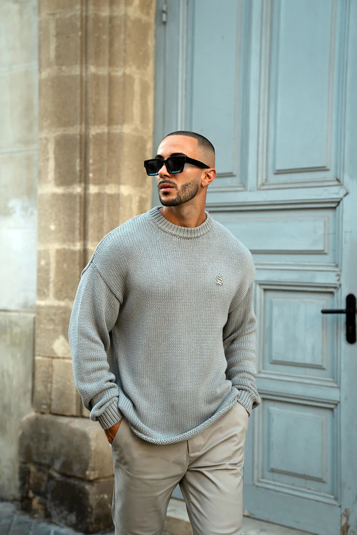 Sinners Attire - Aurelle Cable Knit Sweater - Grey