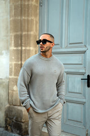 Sinners Attire - Aurelle Cable Knit Sweater - Grey