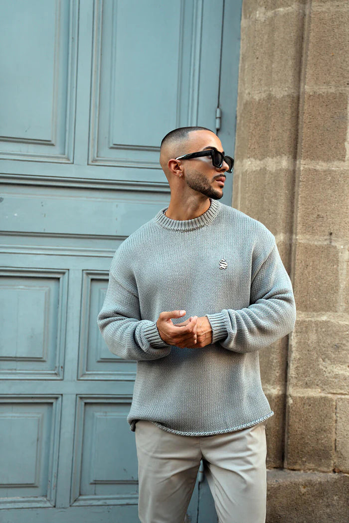 Sinners Attire - Aurelle Cable Knit Sweater - Grey