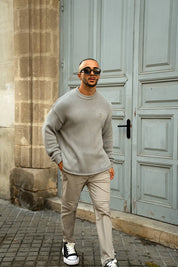 Sinners Attire - Aurelle Cable Knit Sweater - Grey