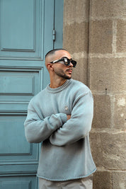 Sinners Attire - Aurelle Cable Knit Sweater - Grey