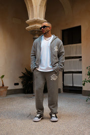 Sinners Attire - Emblem Knitted Hoodie - Grey