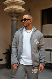 Sinners Attire - Emblem Knitted Hoodie - Grey