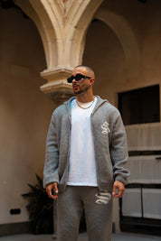 Sinners Attire - Palais Knitted Hoodie - Grey