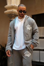 Sinners Attire - Emblem Knitted Hoodie - Grey