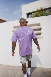 Script Core Tee - Lilac/White
