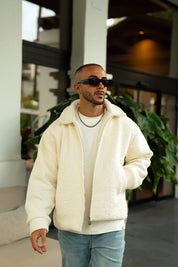 Sinners Attire - Borg Coach Jacket - Off White