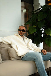 Sinners Attire - Borg Coach Jacket - Off White