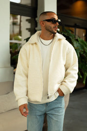 Sinners Attire - Borg Coach Jacket - Off White