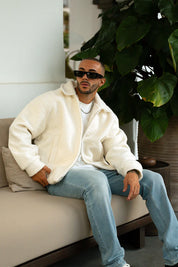 Sinners Attire - Borg Coach Jacket - Off White