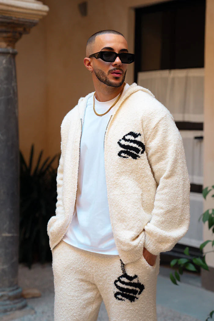 Sinners Attire - Emblem Knitted Hoodie - Off White