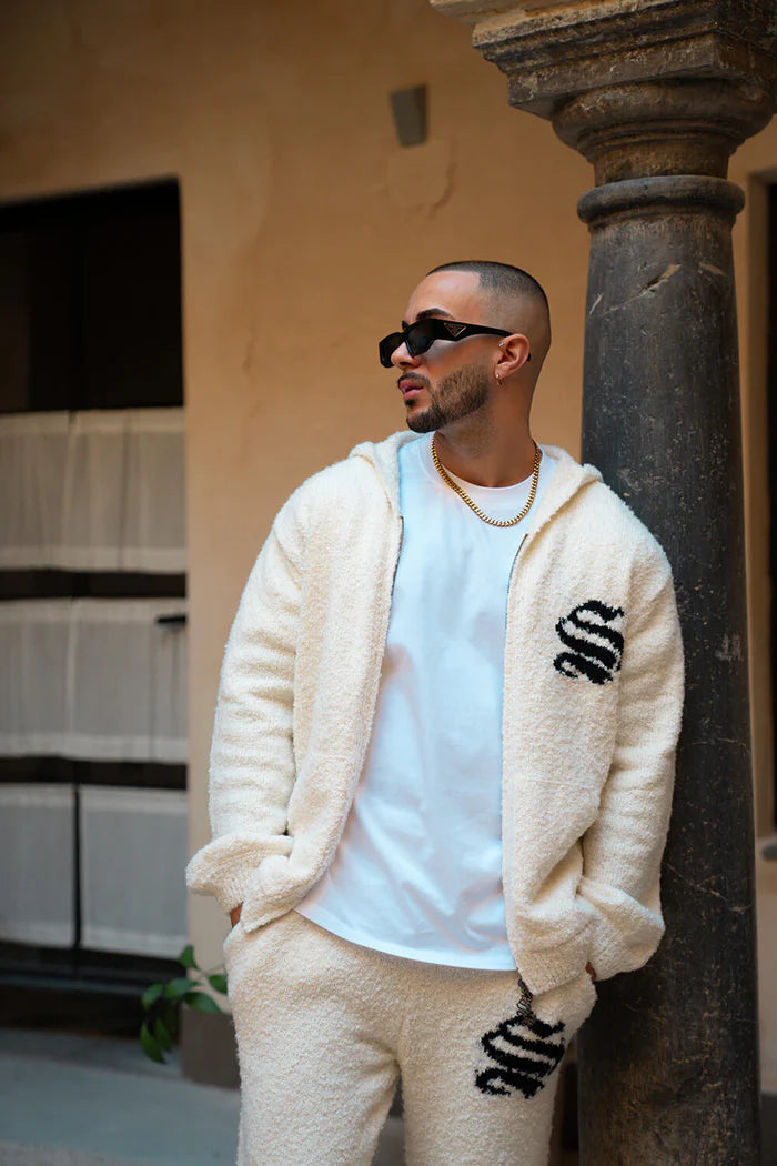 Sinners Attire - Emblem Knitted Hoodie - Off White