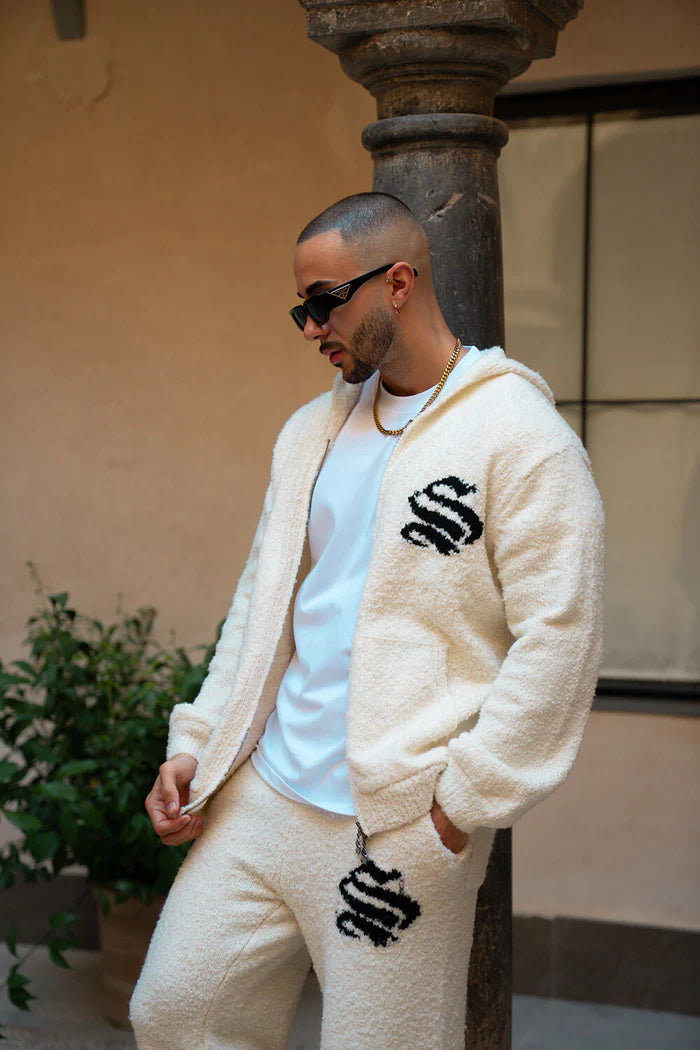 Sinners Attire - Emblem Knitted Hoodie - Off White