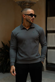 Sinners Attire - Portofino L/S Ribbed Polo - Slate
