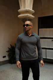 Sinners Attire - Portofino L/S Ribbed Polo - Slate