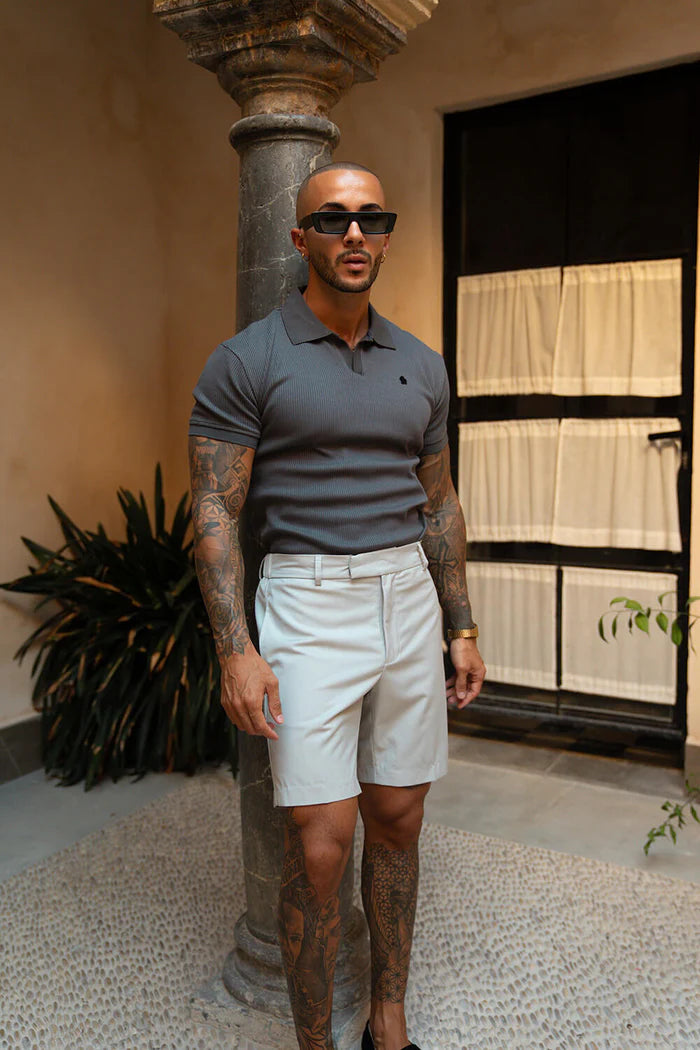 Portofino Ribbed Polo - Slate