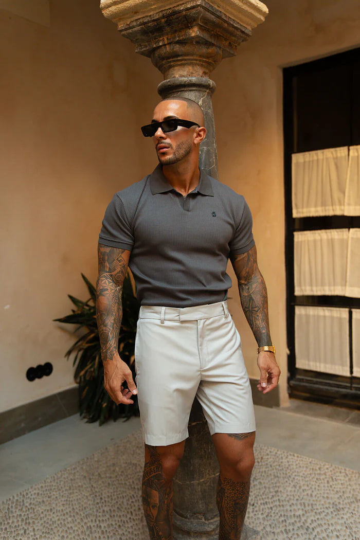 Portofino Ribbed Polo - Slate