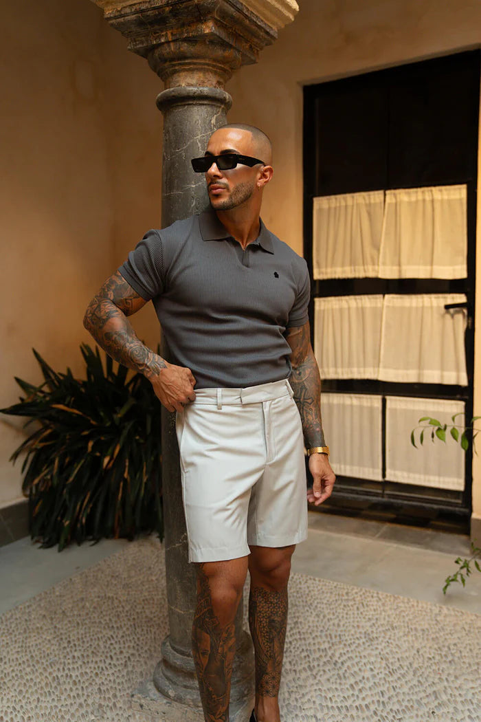 Portofino Ribbed Polo - Slate