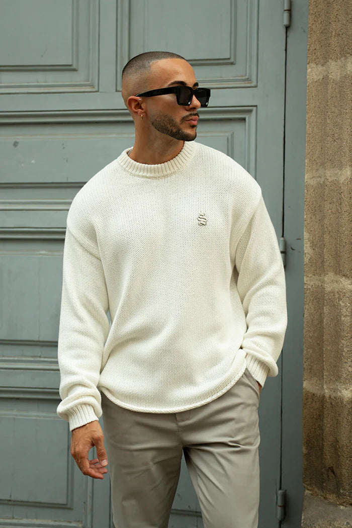 Sinners Attire - Aurelle Cable Knit Sweater - Off White