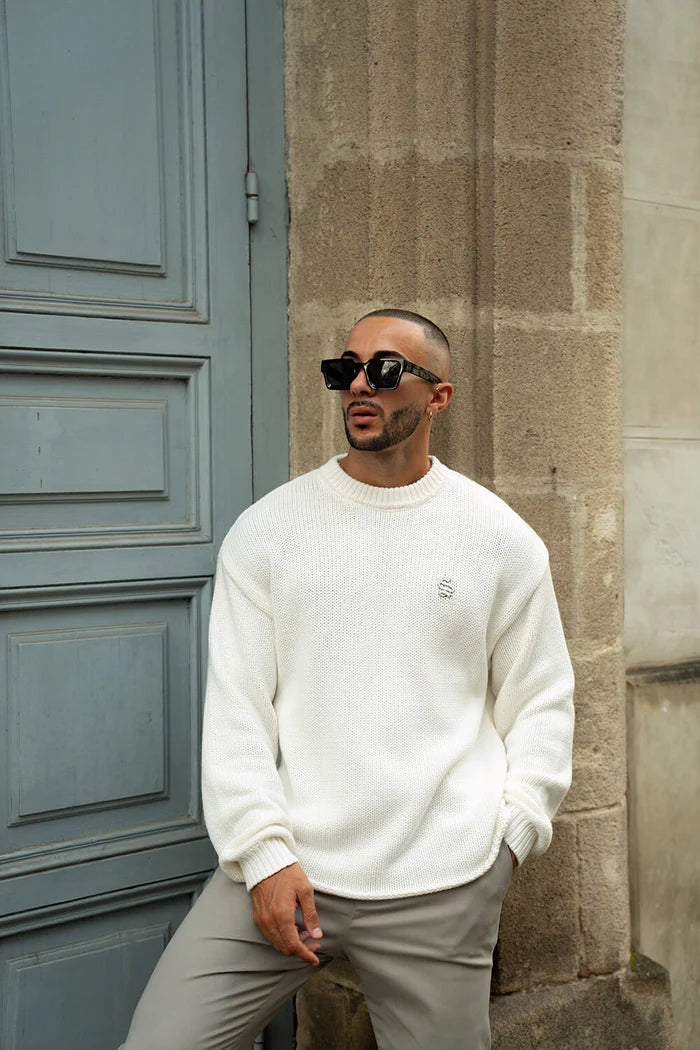 Sinners Attire - Aurelle Cable Knit Sweater - Off White