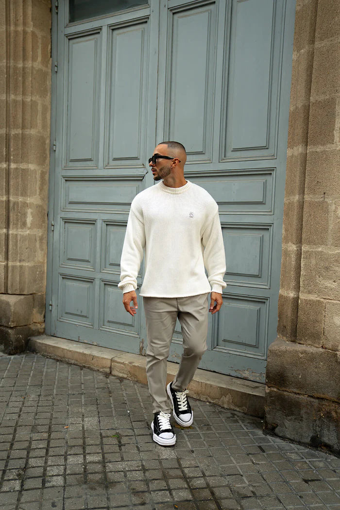 Sinners Attire - Aurelle Cable Knit Sweater - Off White