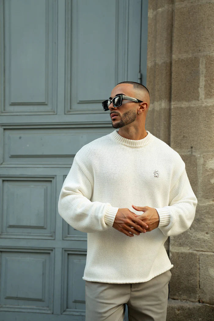 Sinners Attire - Aurelle Cable Knit Sweater - Off White