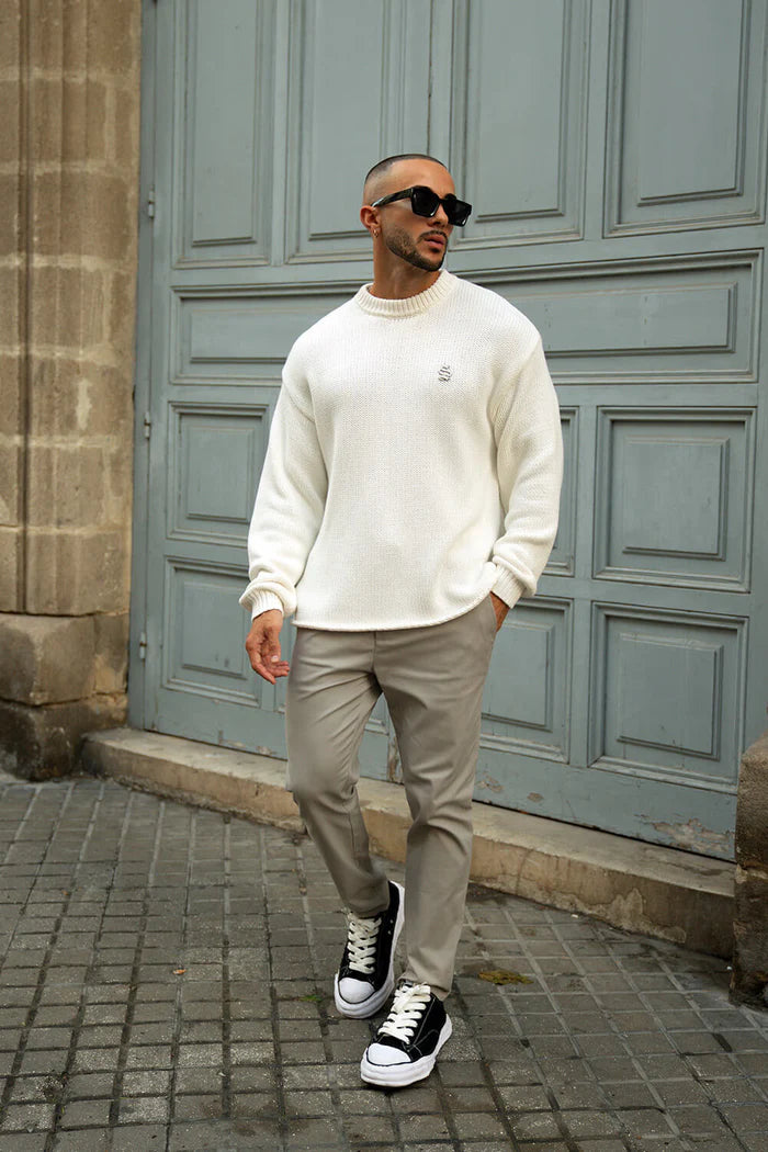 Sinners Attire - Aurelle Cable Knit Sweater - Off White