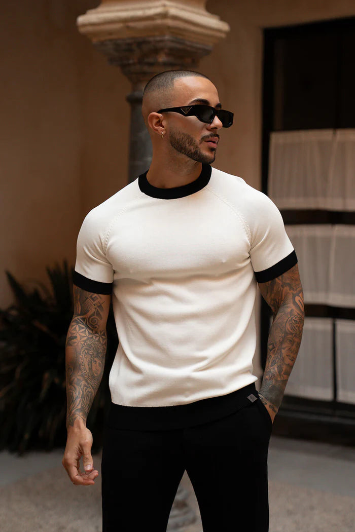 Sinners Attire - Capri Ringer Knit Tee - - White