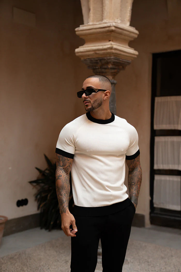 Sinners Attire - Capri Ringer Knit Tee - - White