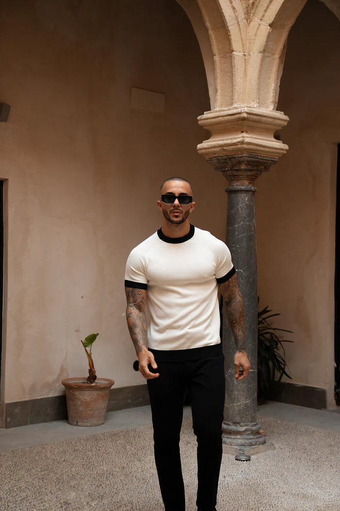 Sinners Attire - Capri Ringer Knit Tee - - White