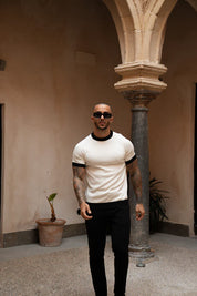 Sinners Attire - Capri Ringer Knit Tee - - White