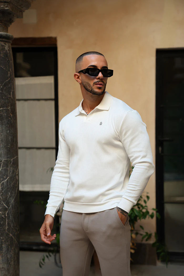 Sinners Attire - Portofino L/S Ribbed Polo - White