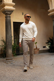 Sinners Attire - Portofino L/S Ribbed Polo - White