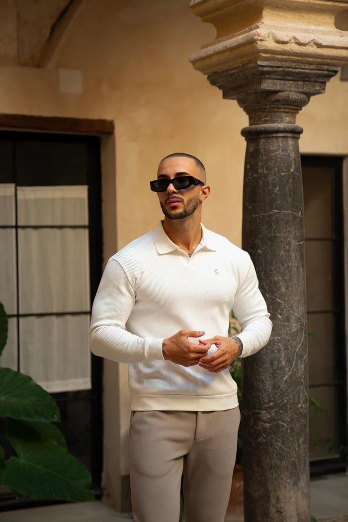Sinners Attire - Portofino L/S Ribbed Polo - White